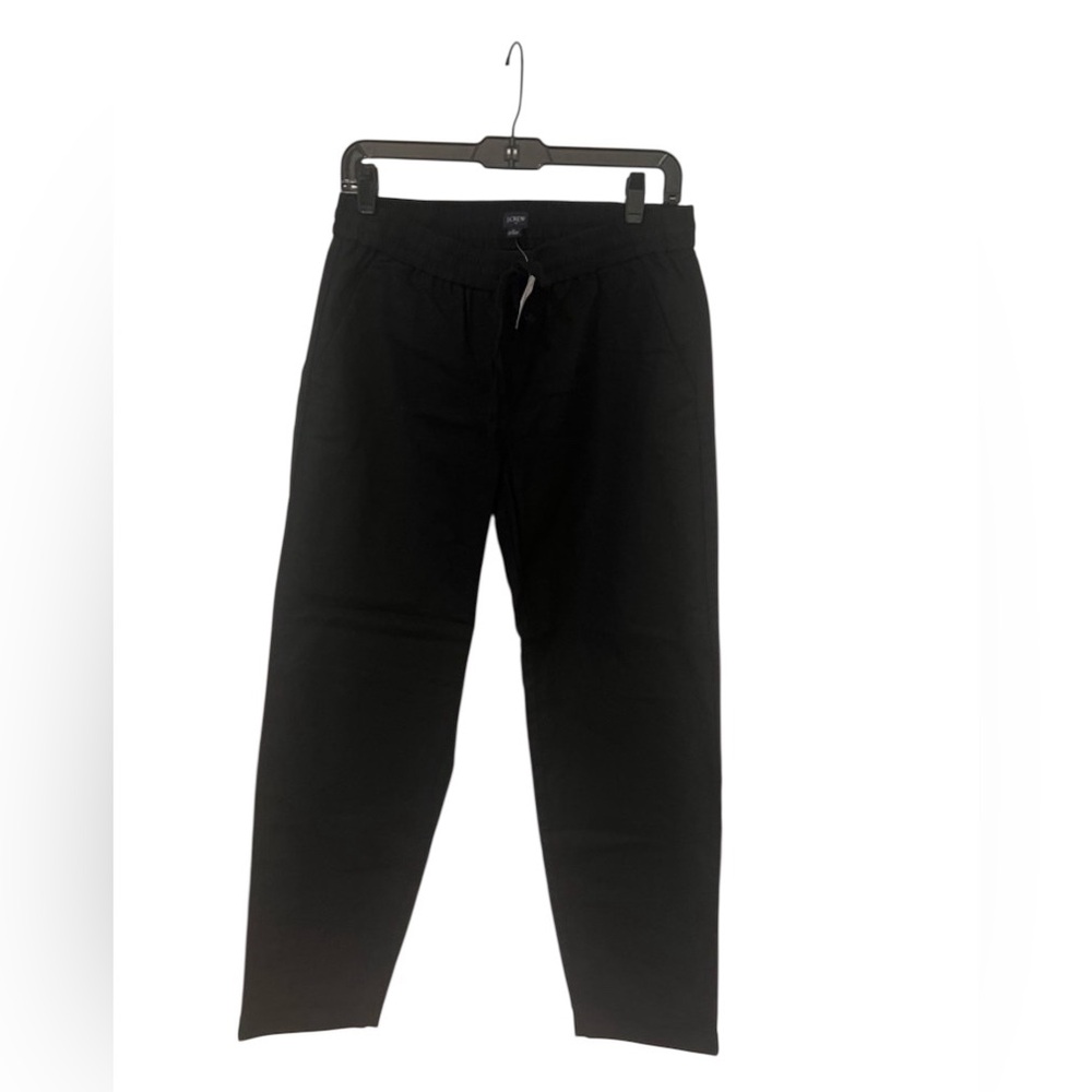 J. Crew Factory Black Straight Leg Linen Pants